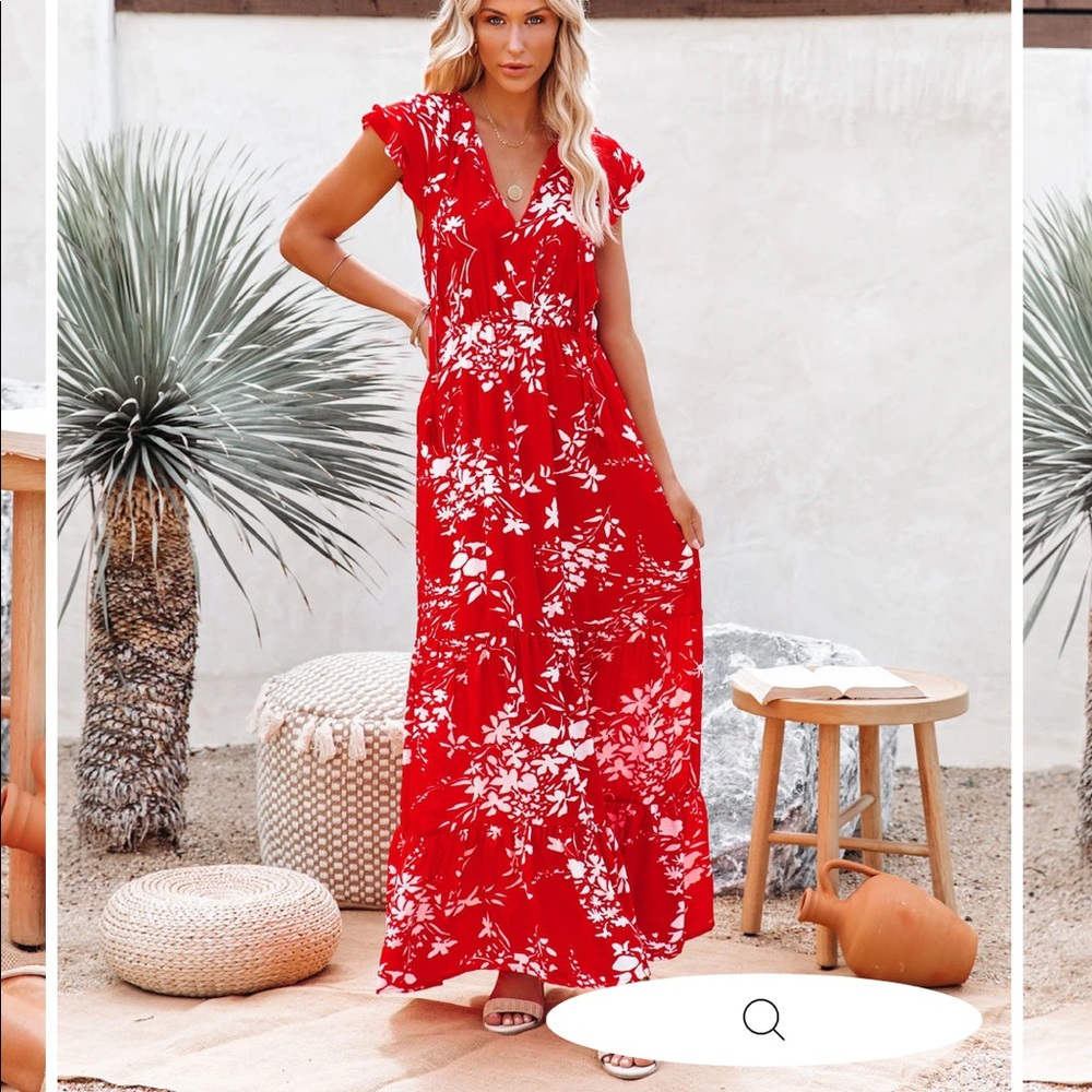 Vici Collection dynamite floral tiered maxi dress
